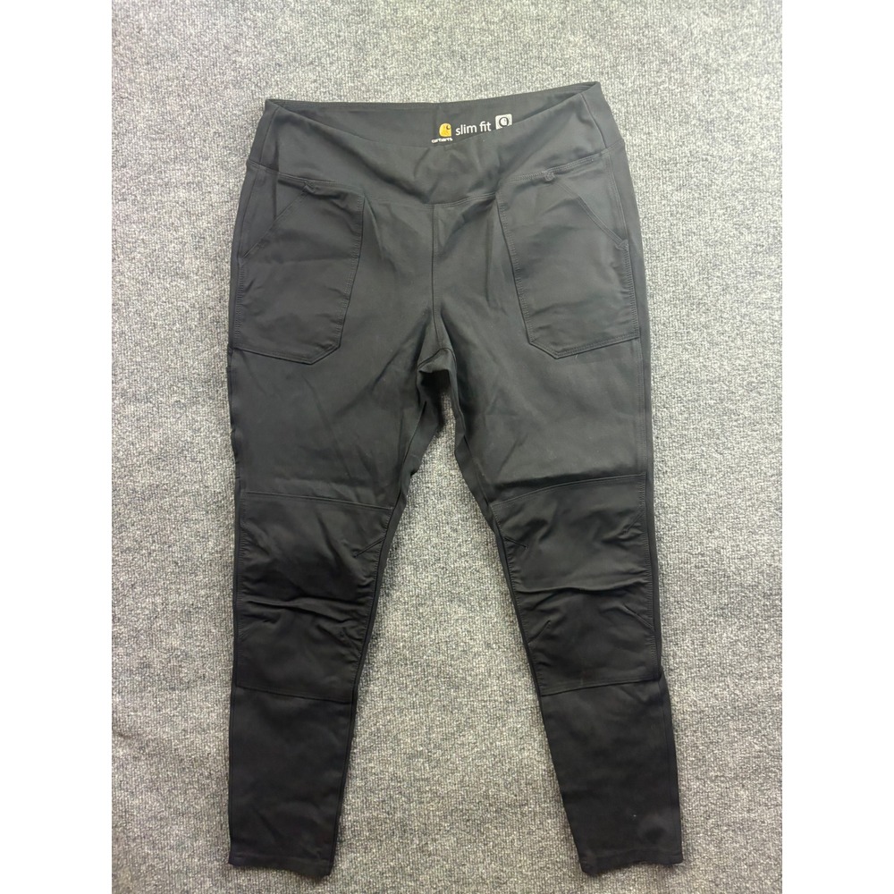 Carhartt Force Utility Leggings Womens L (12/14) Black Slim Fit Work Pants